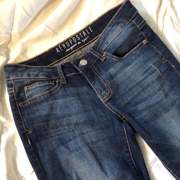 Dark blue distressed ripped skinny jegging jeans - Picture 4 of 4